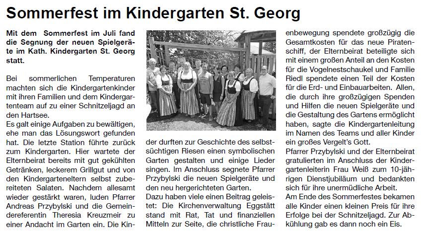 Gmoa Blattel 08/17 Spende an den Kindergarten